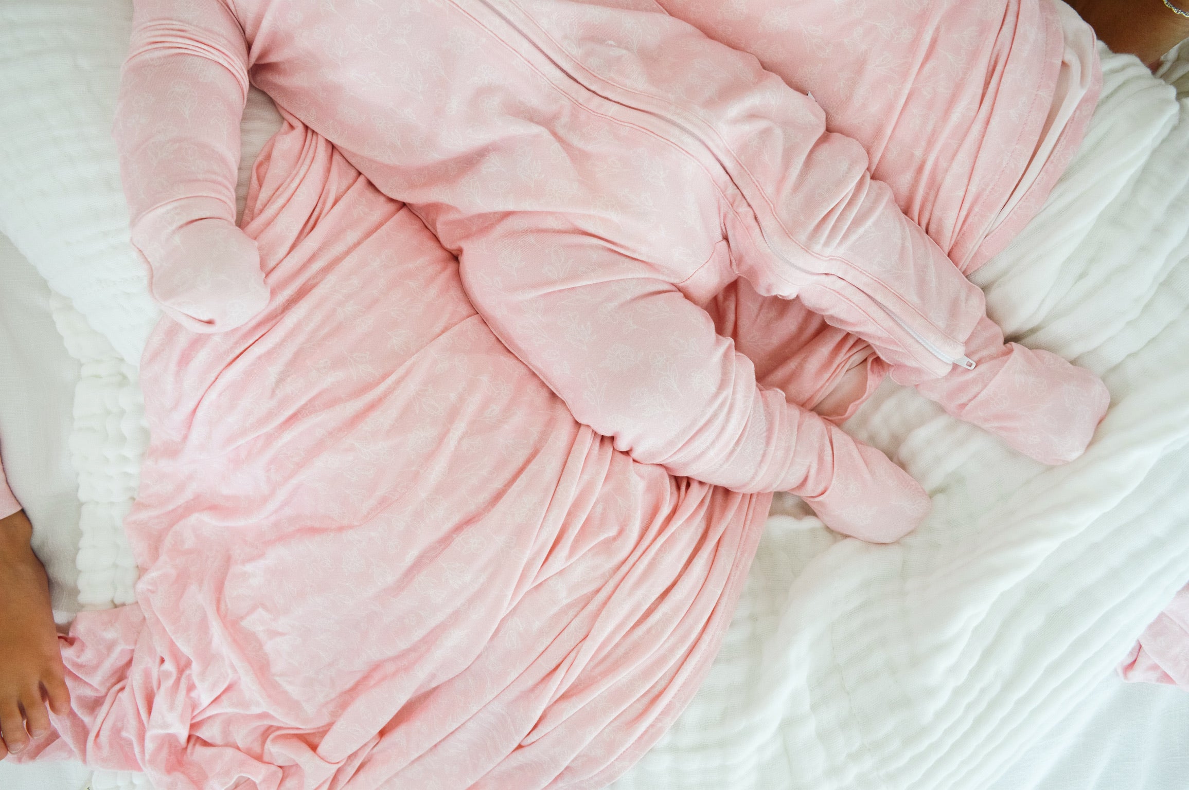 Lennon Bubblegum Bamboo Zip Onesie