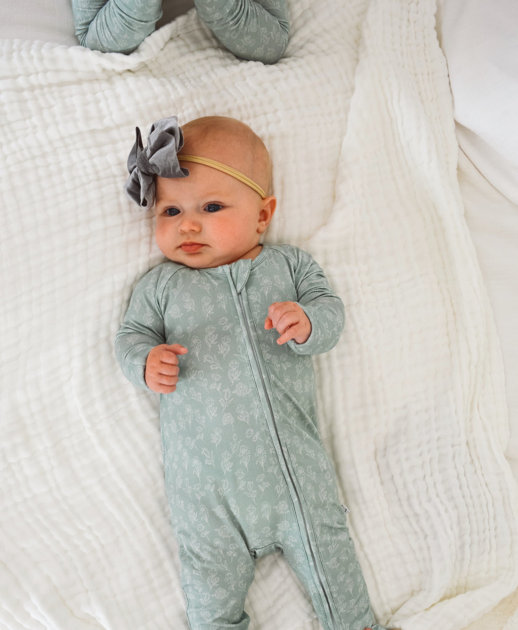 Lennon Jade Bamboo Zip Onesie