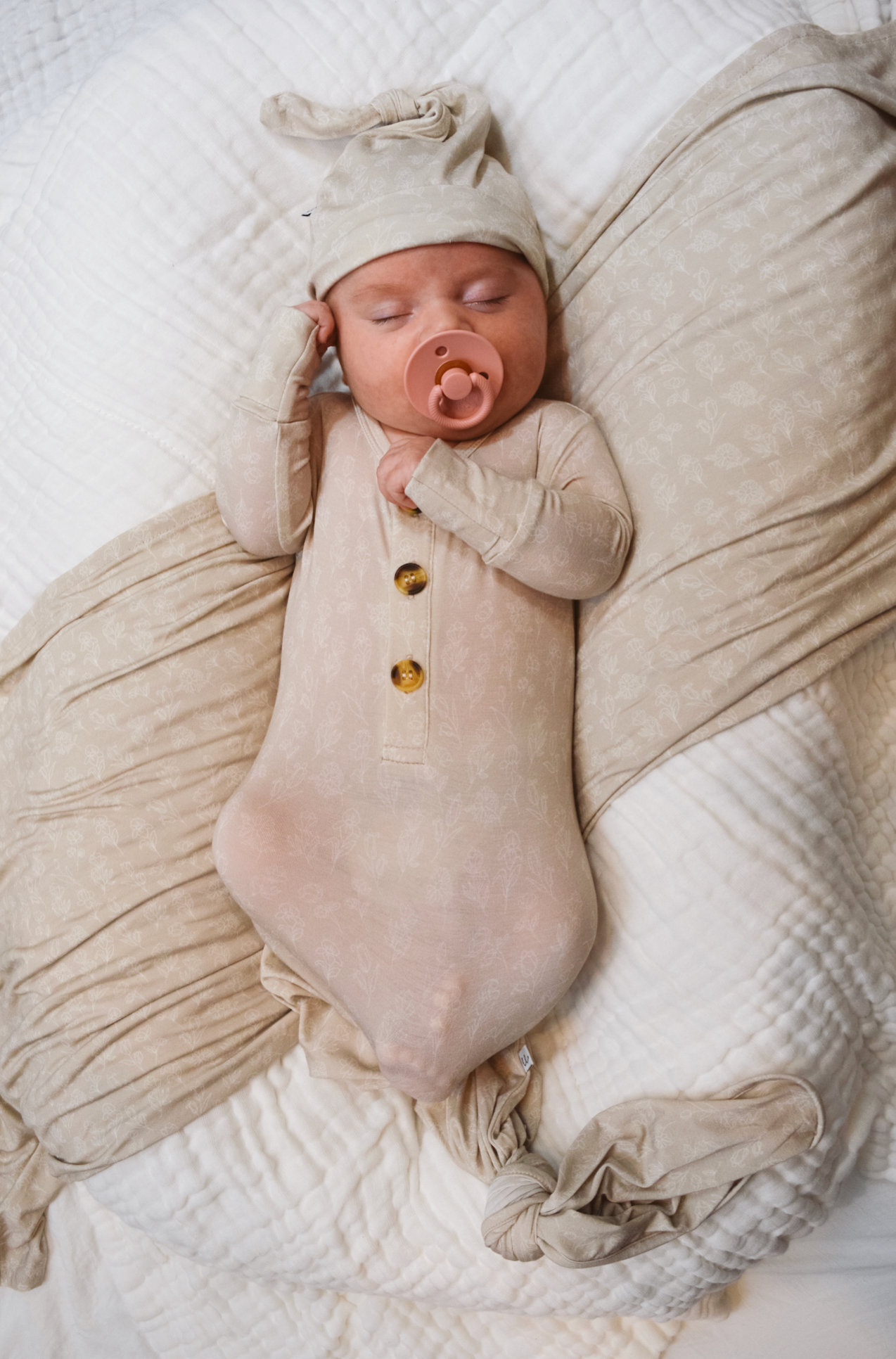 Lennon Desert Welcome Baby Bundle Set: Blanket, Hat, Knotted Gown