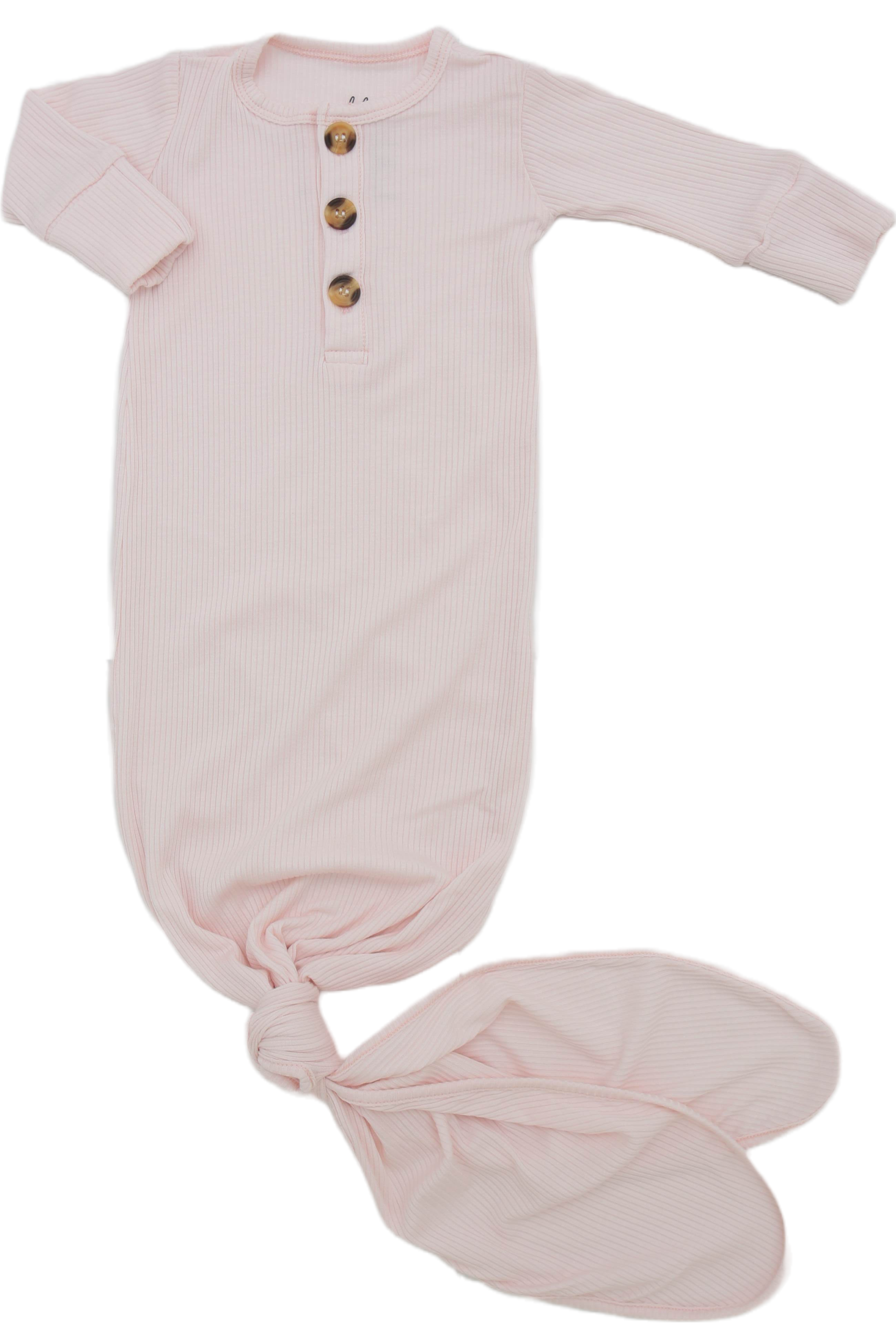 Ribbed Bubblegum Welcome Baby Bundle Set: Blanket, Headband, Knotted Gown