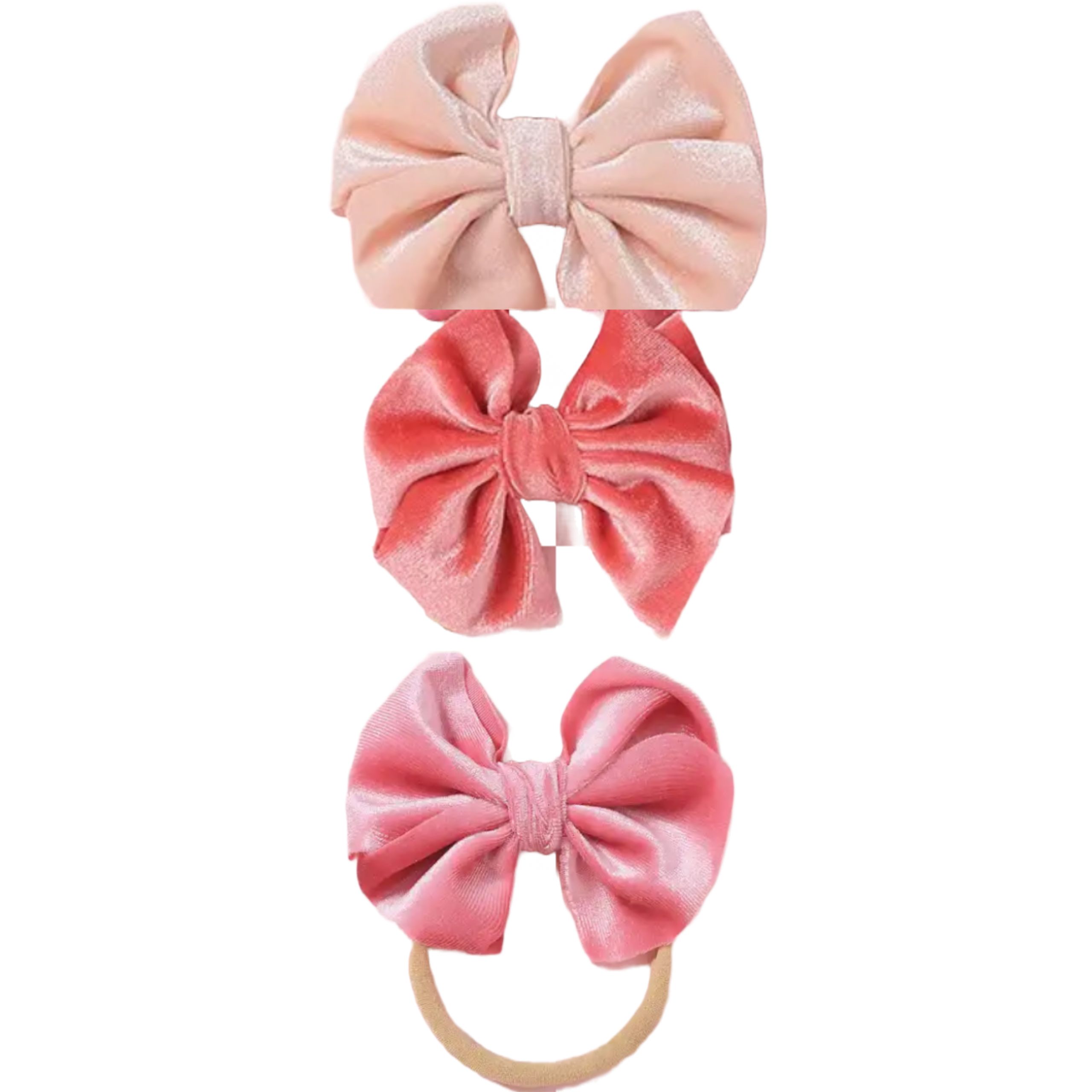 Pink Velvet Headband 3-Pack