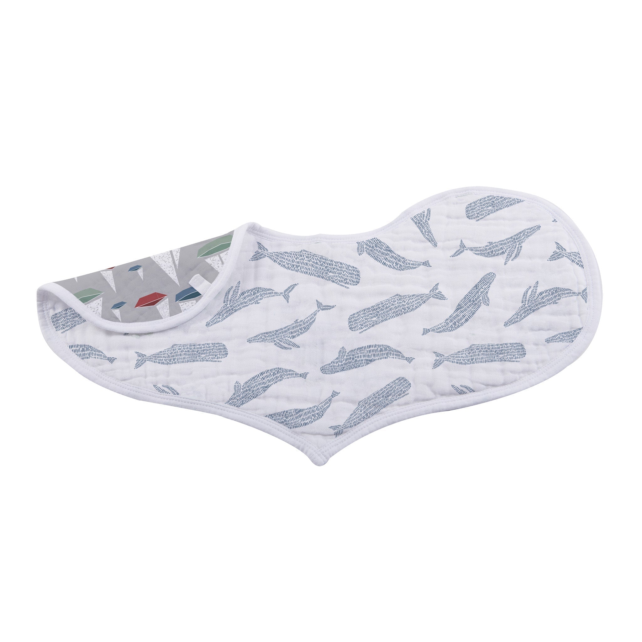 Ocean Tides Bamboo Burp Cloth/Heart Bib 2 pack