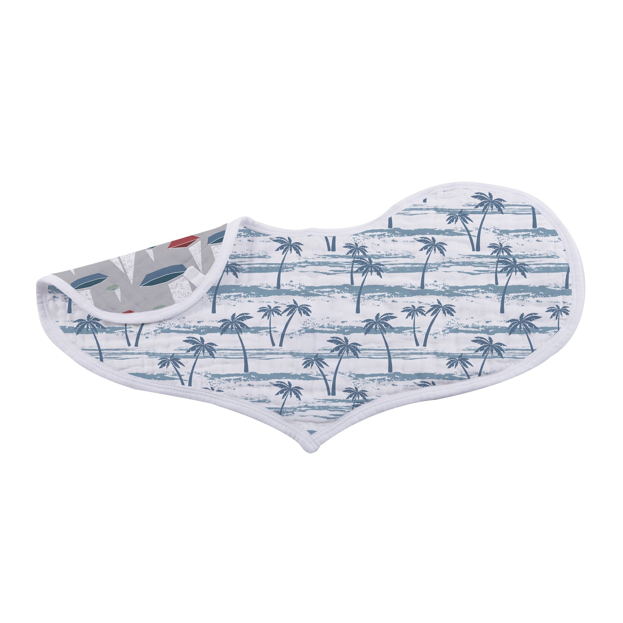 Ocean Tides Bamboo Burp Cloth/Heart Bib 2 pack