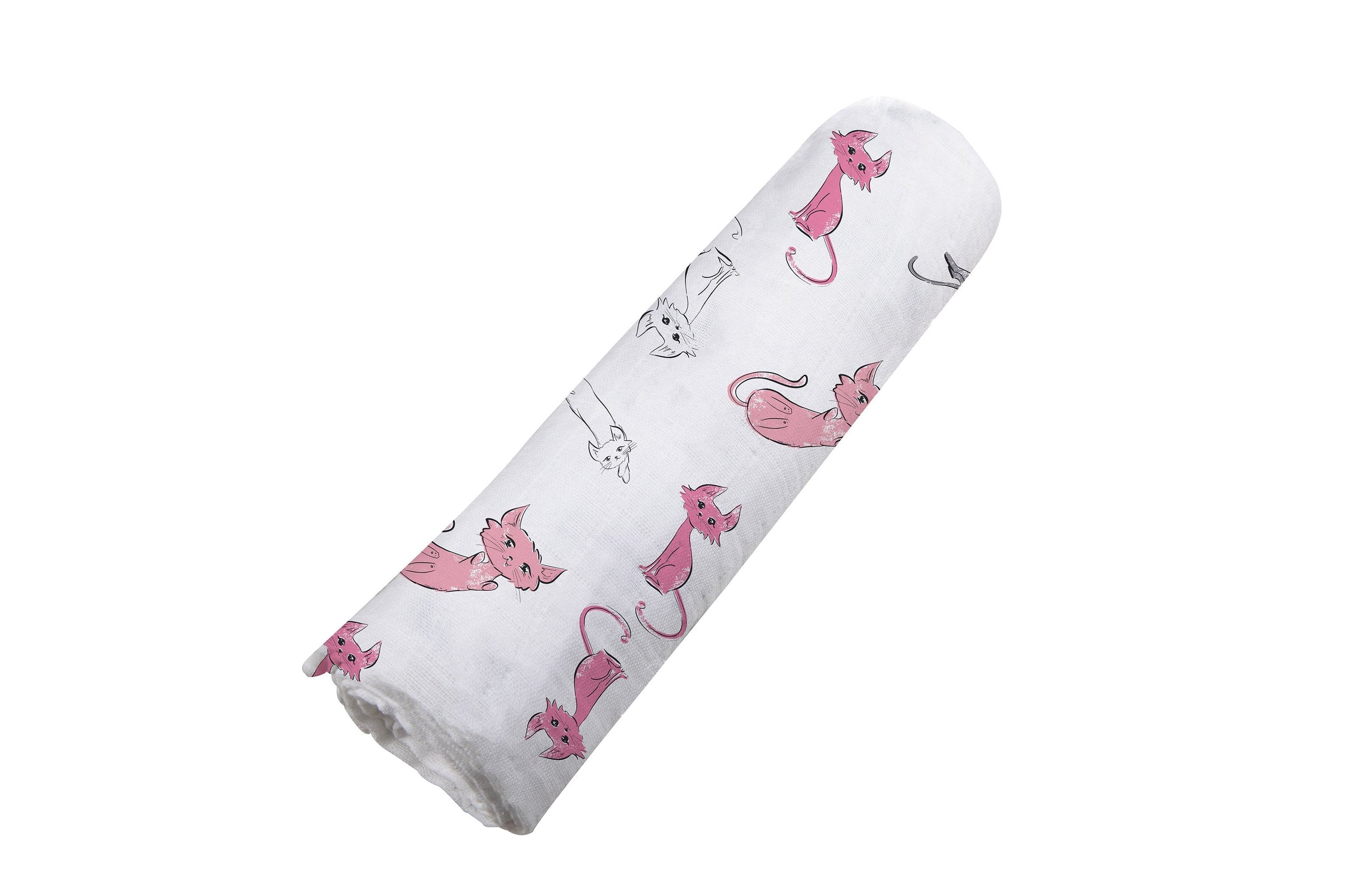 Playful Kitty Bamboo Muslin Swaddle