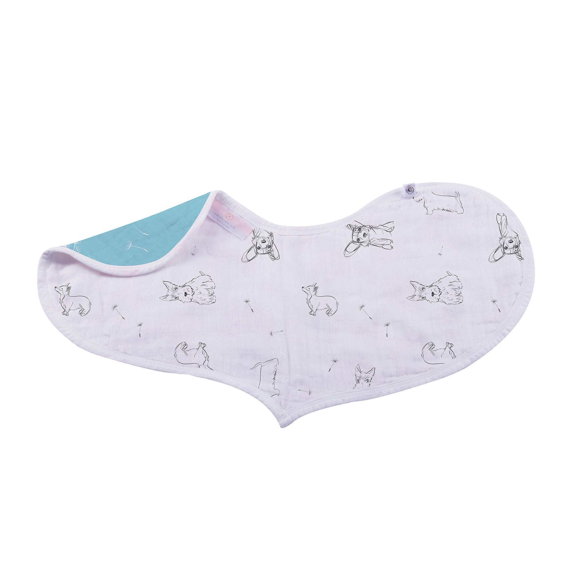 Dandelions Bamboo Heart Bib 2 pack